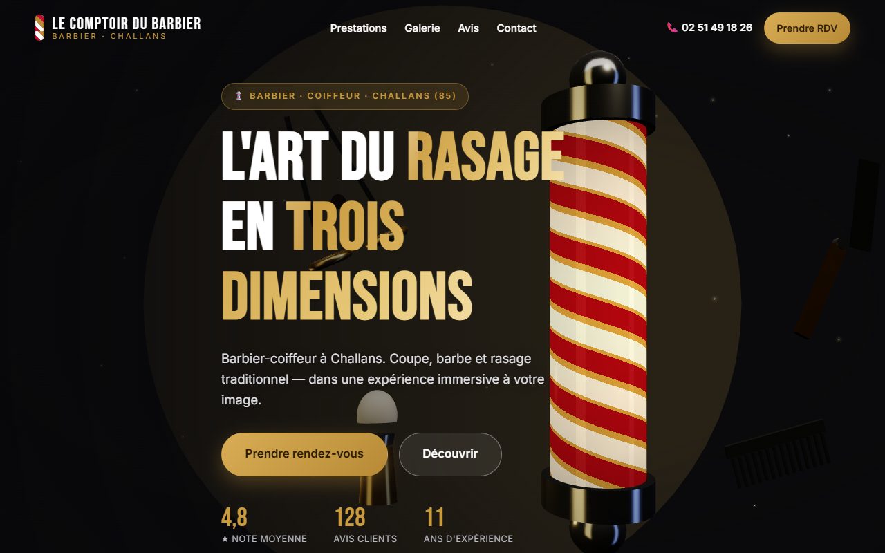 Aperçu du site Le Barbier Moderne