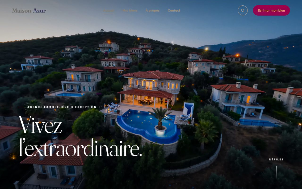 Aperçu du site Maison Azur